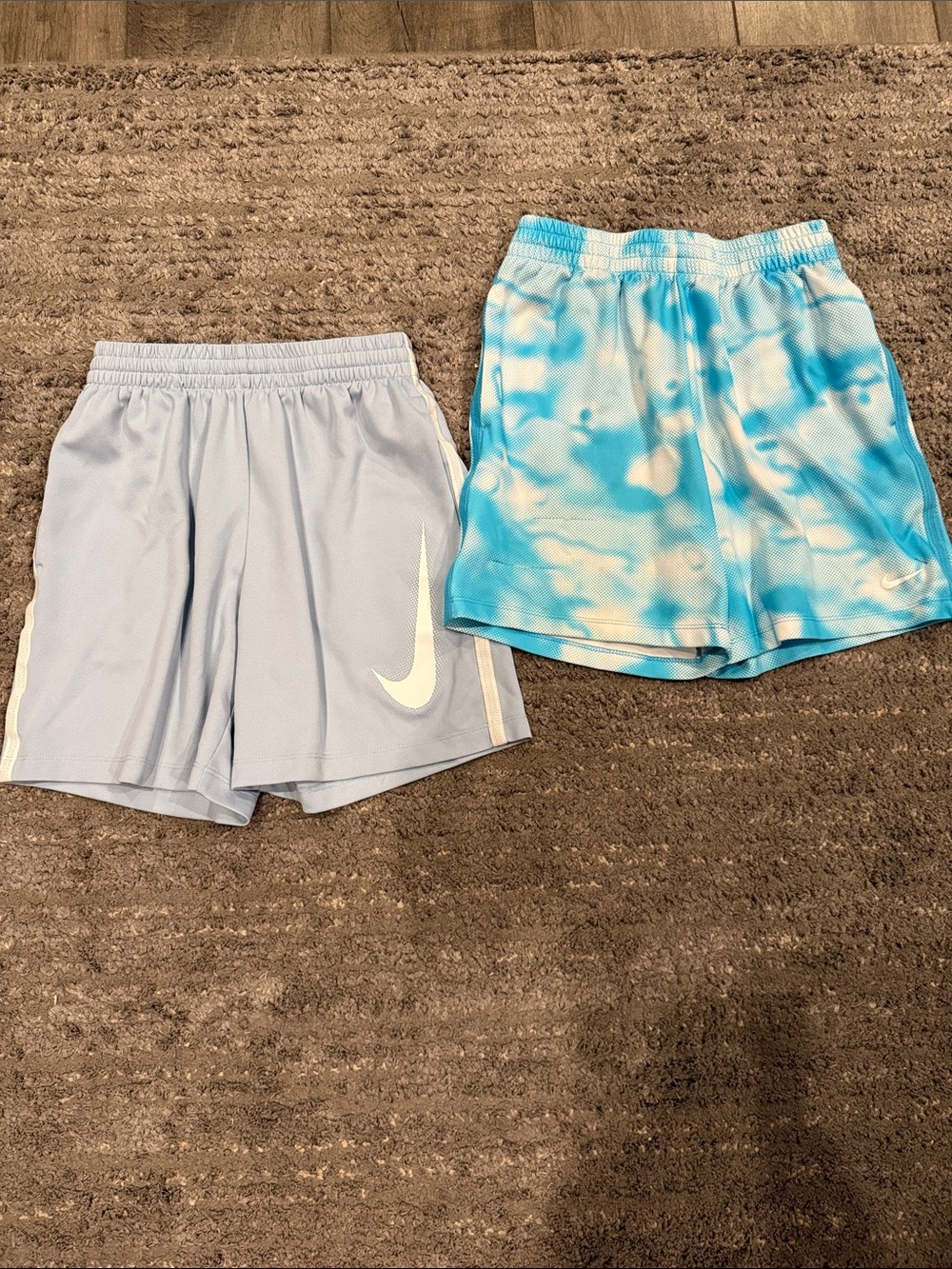 Nike Kids Light Blue & Blue Tie-Dye Athletic Shorts - 2 Pack